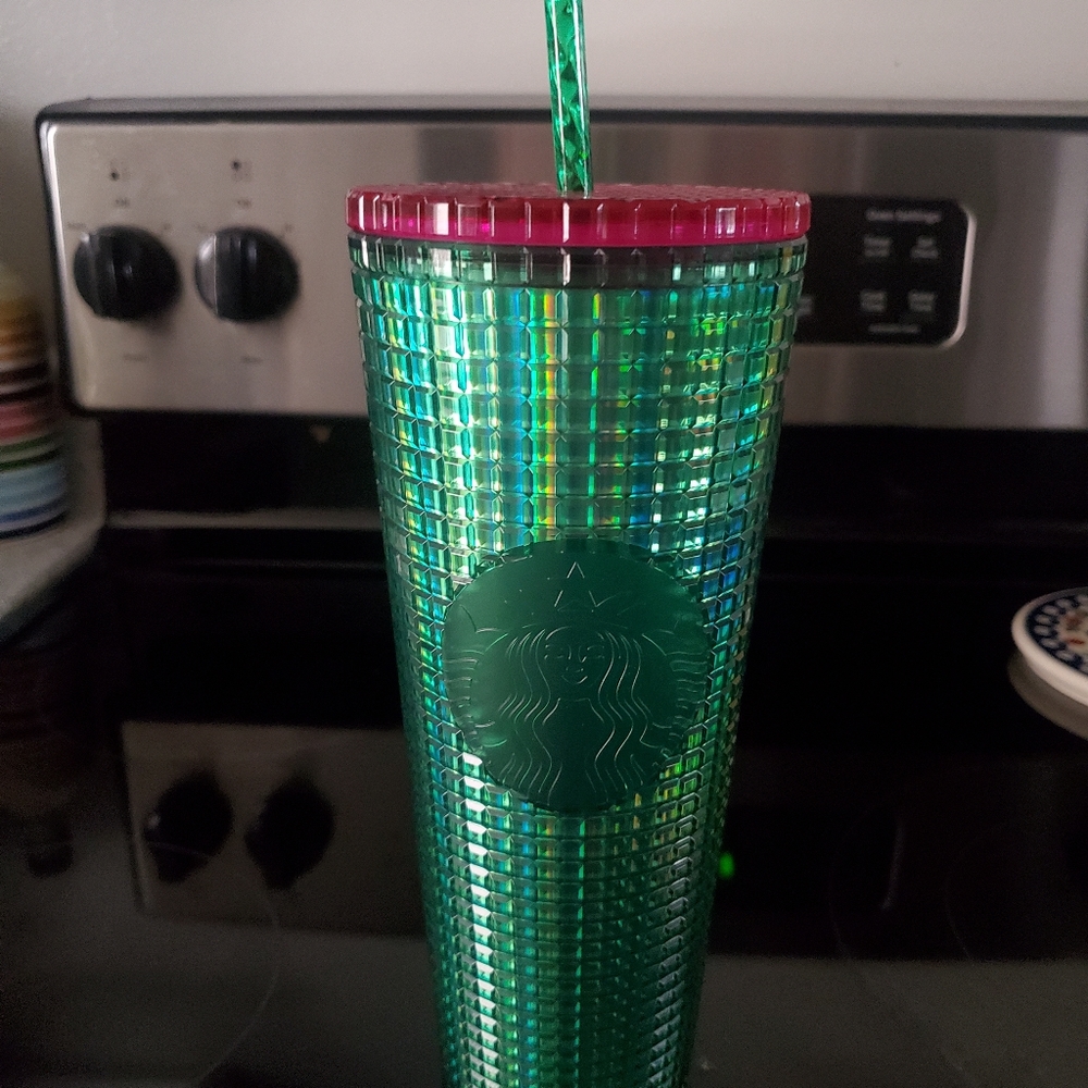 New Starbucks Spring 2023 Watermelon Grid Green Pink Venti Cold Cup Tumbler 24oz